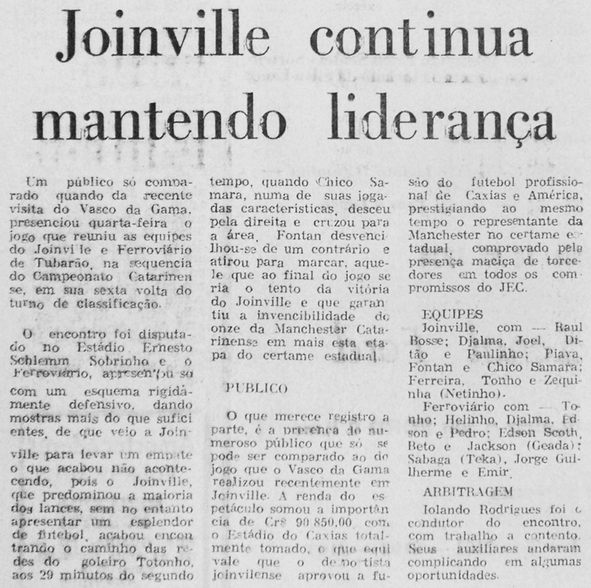 23-04-1976 Jornal de Jlle (0) (Joel, Paulinho Teta, Paulo Cesar, Ditão, Pompeu, Bosse, Ratinho, Samara, Tonho, Fontan e Linha) - Cópia